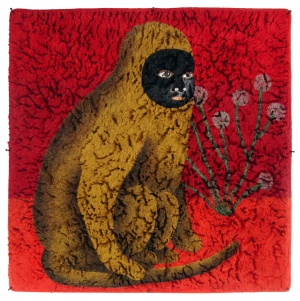 'baer'   acrylic on rug   45 x 45 cm.   sold to private collection