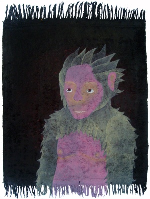 'ivan'   acrylic on rug   80 x 61 cm.   sold to private collection