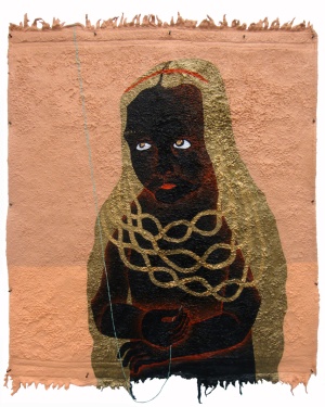 'liisi'   acrylic on rug   74 x 60 cm.   sold to private collection