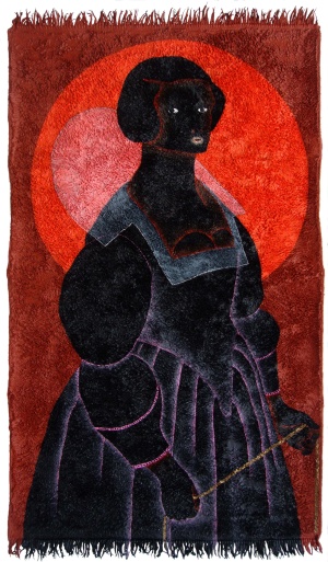 'nandag'   acrylic on rug   136 x 78 cm.   sold to private collection