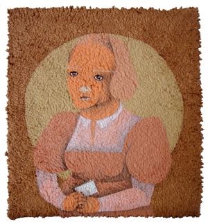 'alyona'   acrylic on carpet   25 x 23 cm.