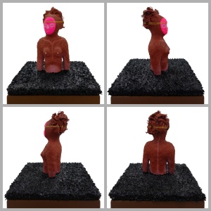 'maureen'   mixed media   27 x 27 x 26 /136 cm. (incl. plinth)   sold to private collection