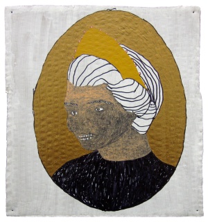'royse'   marker, acrylic and gesso on wood   20 x 19 cm.