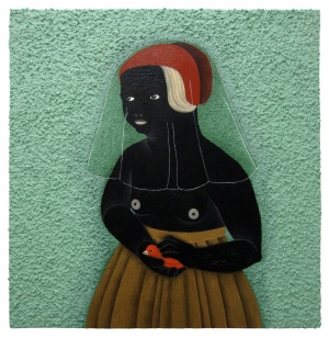 'ona'   acrylic, oil and gravel on wood   71 x 71 cm.   sold to private collection