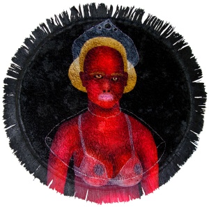 'constance'   acrylic on carpet   ⌀ 80 cm.