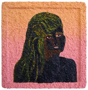 'nikol'   acrylic, gravel and modeling paste on chessboard   42 x 42 cm.   sold to private collection