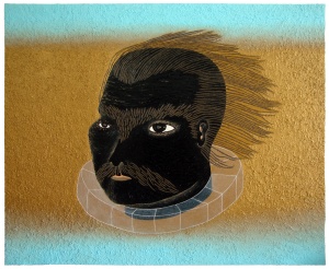 'koloman'   gravel, sand, modeling paste and acrylic on panel   120 x 150 cm.