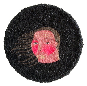 'bogdana'   gravel and acrylic on canvasboard   Ø21 cm.