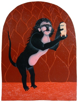 'orjan & lei'   acrylic on panel   140 x 107 cm.   sold to private collection