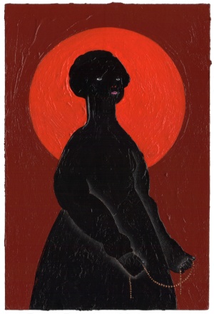 'ninon'   acrylic on watercolour panel   15 x 10 cm.   sold to private collection