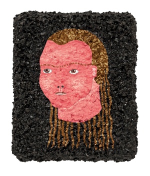 'enitan'   acrylic and gravel on canvas   13 x 11 cm.   sold to private collection