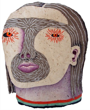 'crystin'   polyurethane and acrylic on panel   123 x 100 cm.