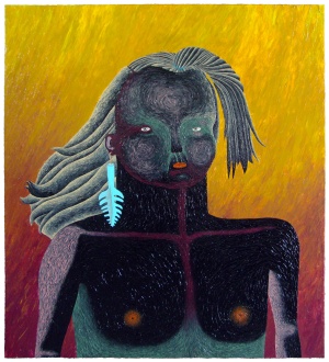 'tison'   acrylic and modelingpaste on canvas   110 x 100 cm.   sold to private collection