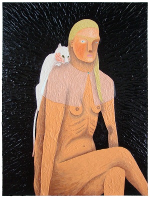 'tresha'   acrylic on panel   40 x 30 cm.   sold to private collection