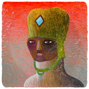 'irmingard'   acrylic on 3D panel   20 x 20 cm.   sold to private collection