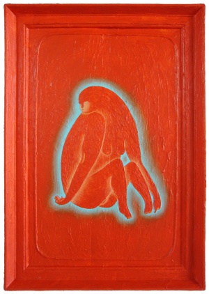 'stasya'   acrylic and modeling paste on panel   52 x 36 cm.   sold to private collection