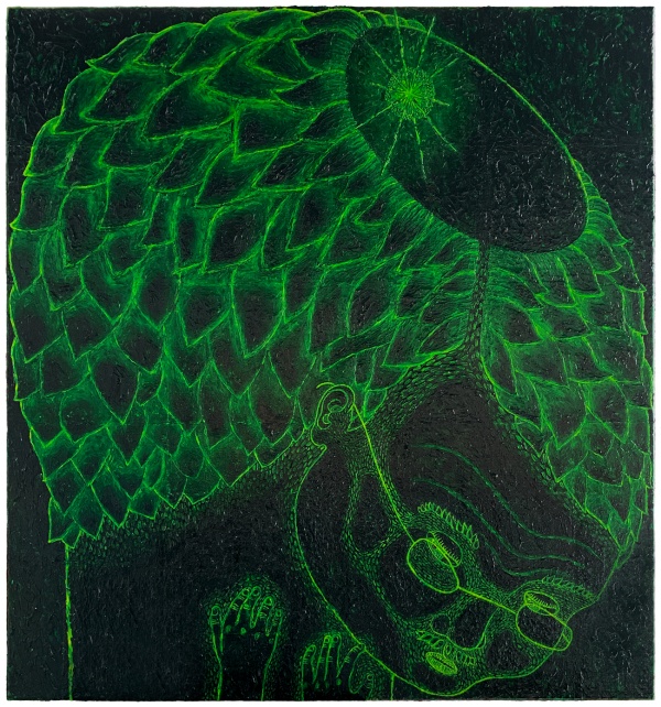 'Cognitive Dissonance', 2026<br />acrylic on canvas<br />70 x 65 cm 